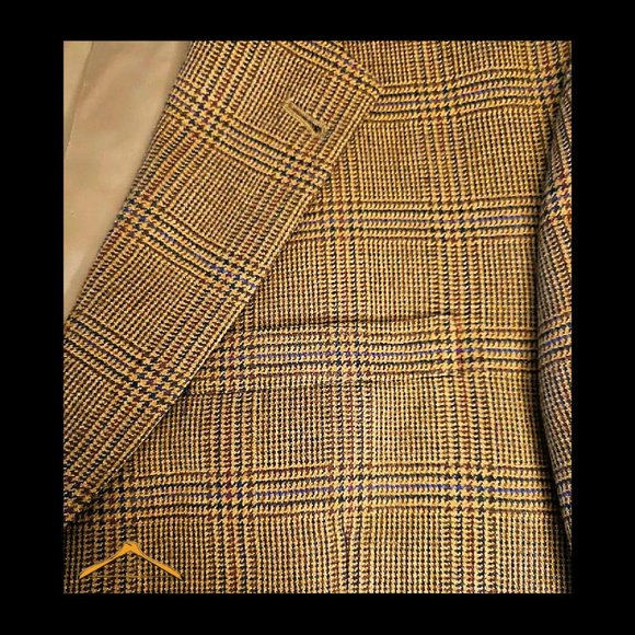 Hart Schaffner Marx Sports Coat - 46R, Tan, Glen Plaid, NWOT - Picture 6 of 13